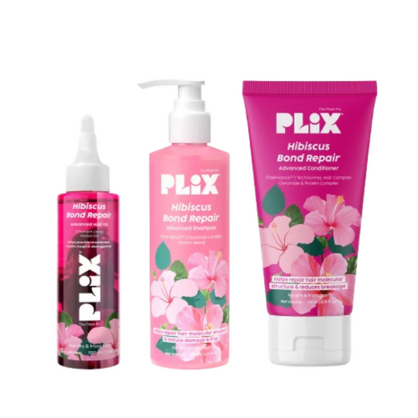 plix-the-plant-fix-hibiscus-bond-repair-advanced-hair-oil,-shampoo-&-conditione