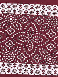 Thumbnail for Vamika Printed Cotton White & Red Bedsheet With Pillow Covers (LEOC_CHUN_MR)