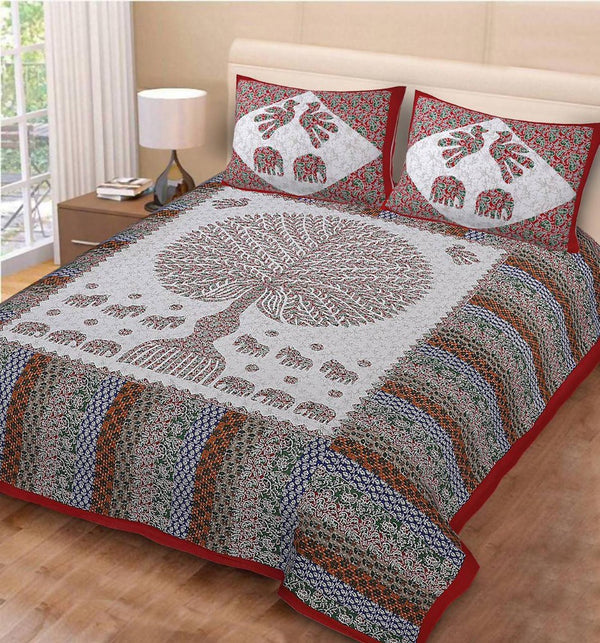 vamika-printed-cotton-red-tree-stripe-bedsheet-with-pillow-covers-(pm-treestripe-red