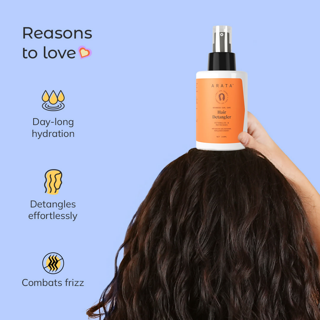 Arata Curl Hair Detangler With Hyaluronic Acid, Niacinamide