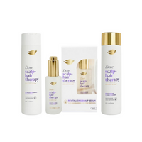 Thumbnail for dove-scalp-+-hair-therapy-reinforcing-serum-+-sulphate-free-shampoo-&-conditioner-comb