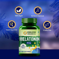 Thumbnail for Himalayan Organics Melatonin 10 mg Vegetarian Tablets