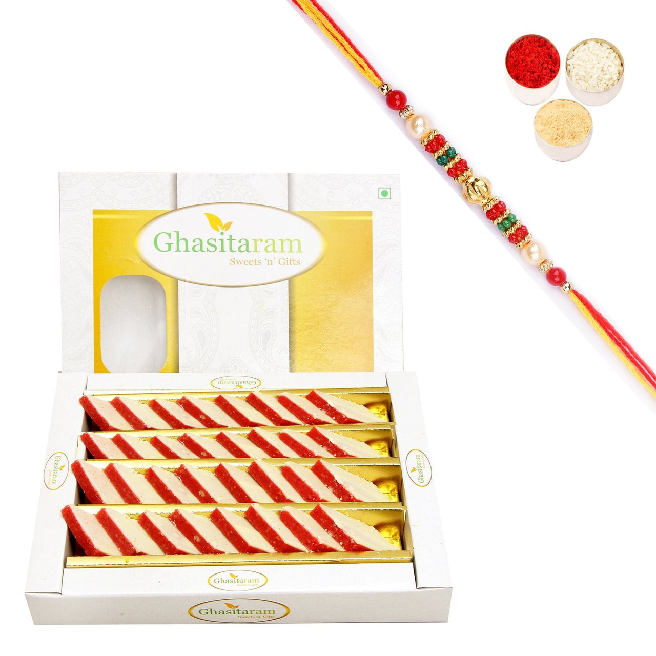 ghasitaram-irish-kaju-katli-with-pearl-beads-rakh
