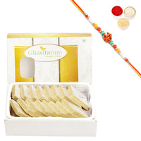 Thumbnail for ghasitaram-pure-kaju-katlis-box-with-pearl-beads-rakh
