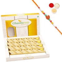 Thumbnail for ghasitaram-pure-kaju-katlis-box-with-pearl-beads-rakh