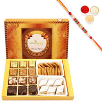 Thumbnail for ghasitaram-assorted-bites,-kaju-katli-and-methi-mathi-with-pearl-beads-rakh