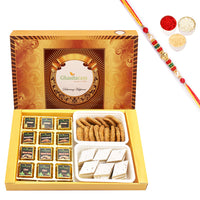 Thumbnail for ghasitaram-assorted-chocolates,-kaju-katli-and-methi-mathi-with-pearl-beads-rakh
