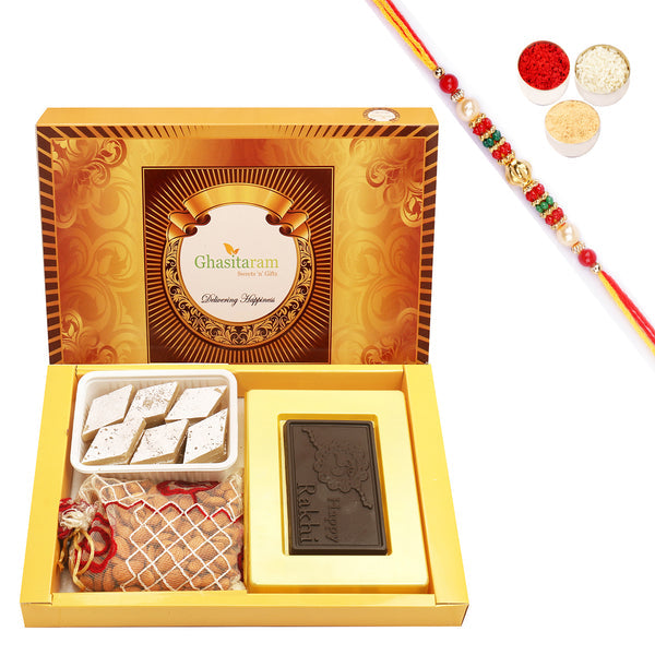 ghasitaram-happy-rakhi-chocolate,-almonds-and-kaju-katli-with-pearl-beads-rakh