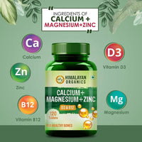 Thumbnail for Himalayan Organics Calcium+Magnesium+Zinc D3 & B12 Tablets