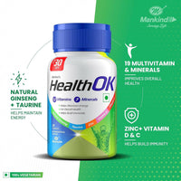 Thumbnail for Health OK Multivitamin Tablets For Daily Energy, Vitamin D, C & Overall Health