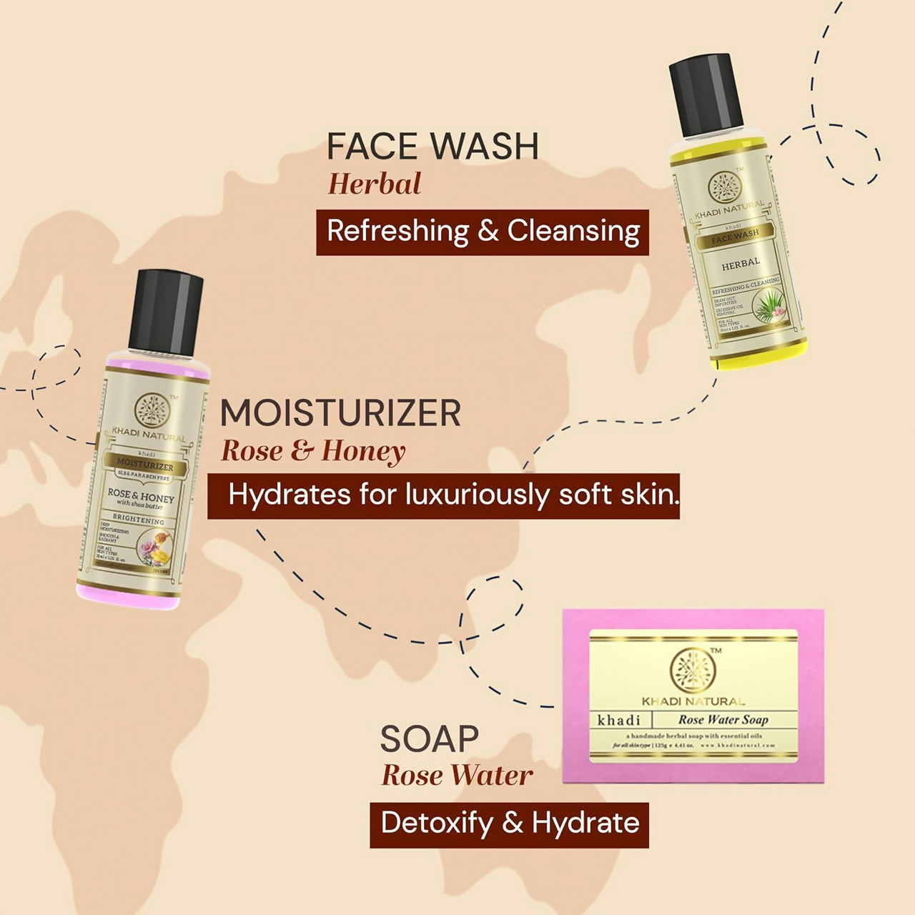 Khadi Natural Travel Kit Skincare & Haircare Essentials On