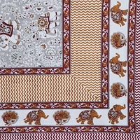 Thumbnail for Rudra Bazaar Grey 210 TC Cotton Double King Bedsheet With 2 Pillow Covers
