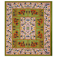 Thumbnail for Vamika Printed Cotton Green Bedsheet With Pillow Covers (LEOC_HTHY_G)
