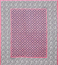 Thumbnail for Vamika Printed Cotton Pink & Black Bedsheet With Pillow Covers (LEOD_CHKR_P)