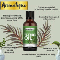 Thumbnail for Aromatique Tea Tree Essential Oil for Skin Acne, Hair