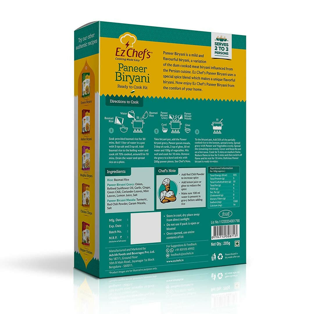 Ez Chef is Paneer Biryani Kit