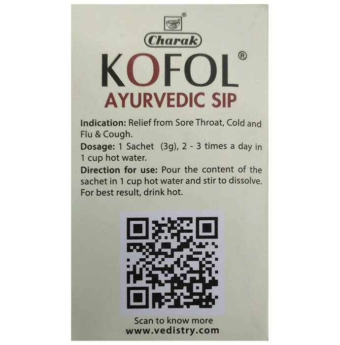 Charak Pharma Kofol Ayurvedic Sip Instant Kadha Sachet Sugar