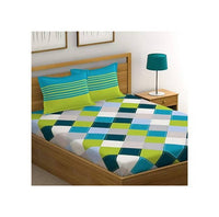 Thumbnail for Vamika Printed Cotton Multicolor Latest Design Bedsheet With Pillow Covers (LEOC_CHECK_SG)
