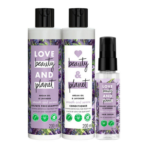 love-beauty-and-planet-argan-oil-and-lavender-anti-frizz-shampoo-conditioner-&-hair-serum-comb