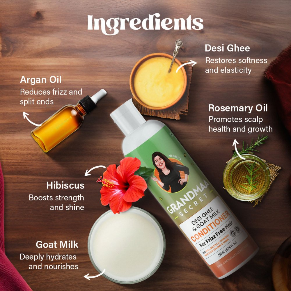 Nidhi is Grandmaa Secret Desi Ghee and Goat Milk Conditioner