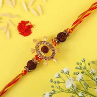 Thumbnail for Rudraksha Royal Design Rakhi & Kaju Katli Box