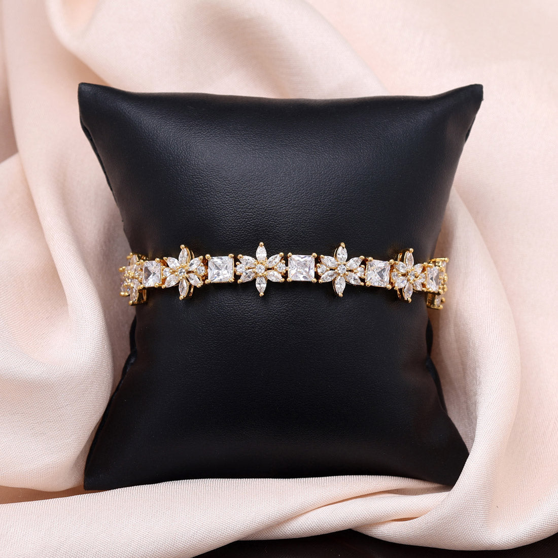 white color american diamond bracelet (adb231wht)
