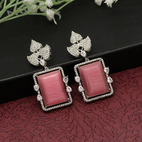 Thumbnail for magenta color american diamond earrings (ade396mnt)