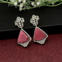 Thumbnail for pink color american diamond earrings (ade398pnk)