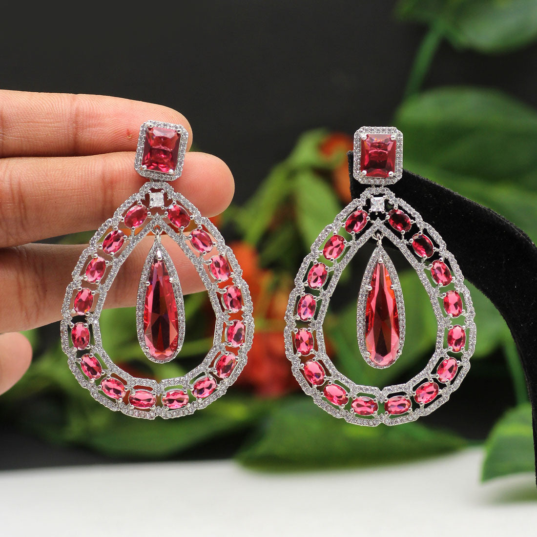 rani color american diamond earrings (ade406rni)