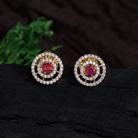 Thumbnail for rani color american diamond stud earrings (ade424rni)