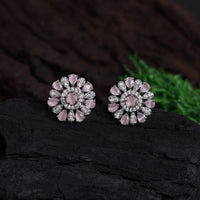 Thumbnail for pink color american diamond stud earrings (ade425pnk)