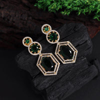 Thumbnail for green color american diamond earrings (ade438grn)