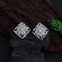 Thumbnail for silver color american diamond stud earrings (ade442slv)