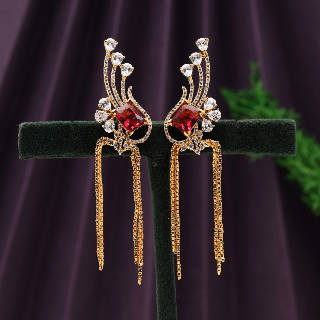 rani color american diamond earrings (ade448rni)