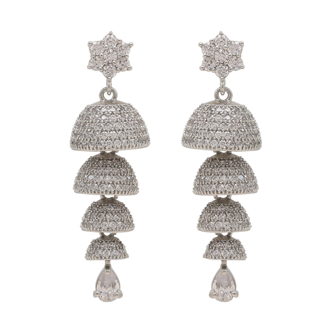 silver color american diamond earrings (ade452slv)