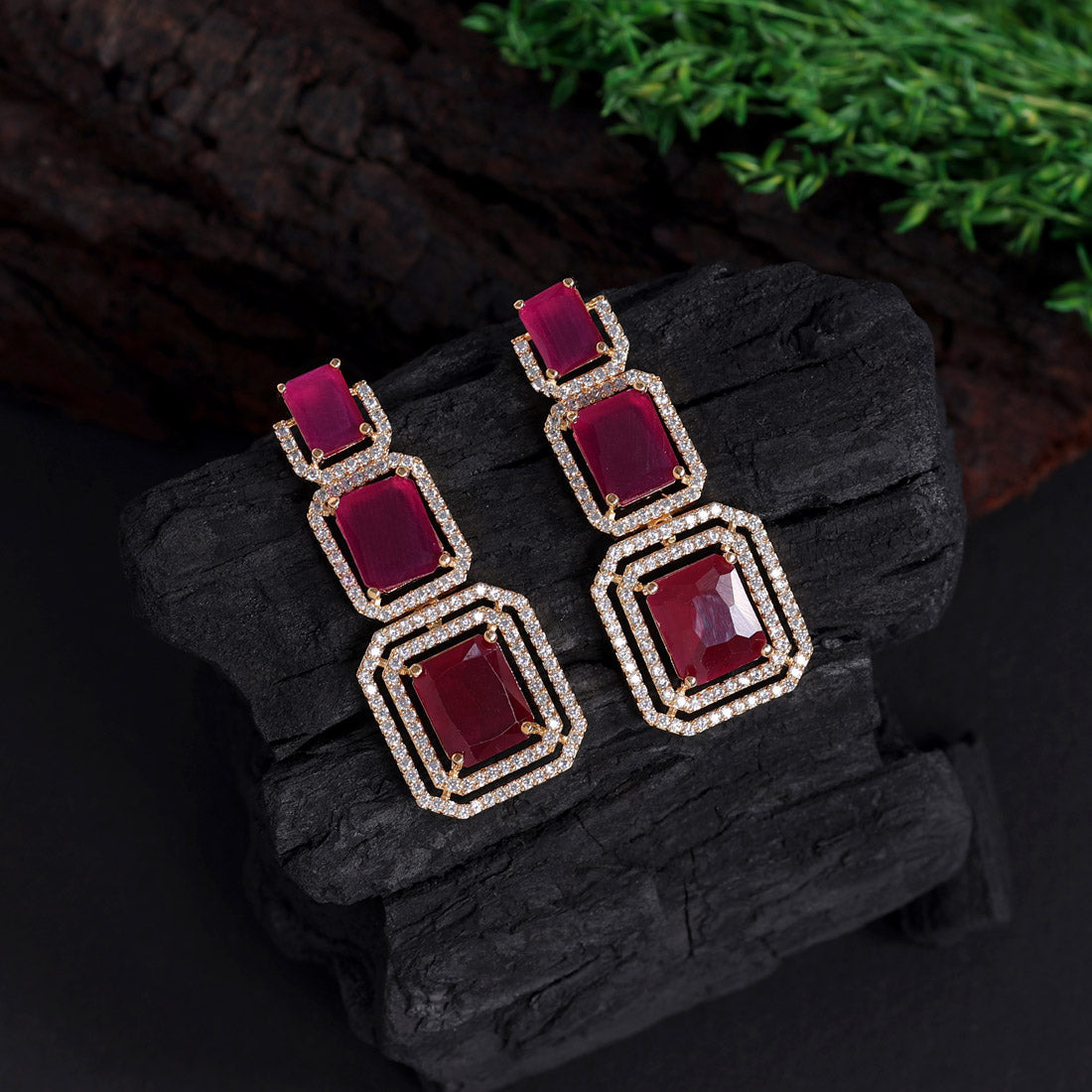 rani color american diamond earrings (ade460rni)