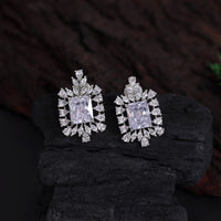 Thumbnail for silver color american diamond earrings (ade463slv)