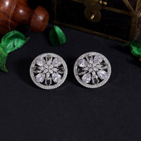 Thumbnail for silver color american diamond earrings (ade472slv)