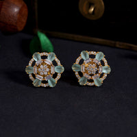 Thumbnail for pista green color american diamond earrings (ade475pgrn)