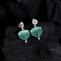 Thumbnail for pista green color american diamond earrings (ade501pgrn)