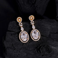 Thumbnail for white color american diamond earrings (ade506wht)