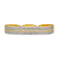 Thumbnail for gold color three in one american diamond brass ring (adr147gld)