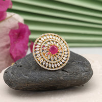 Thumbnail for rani color american diamond finger ring (adr536rni)