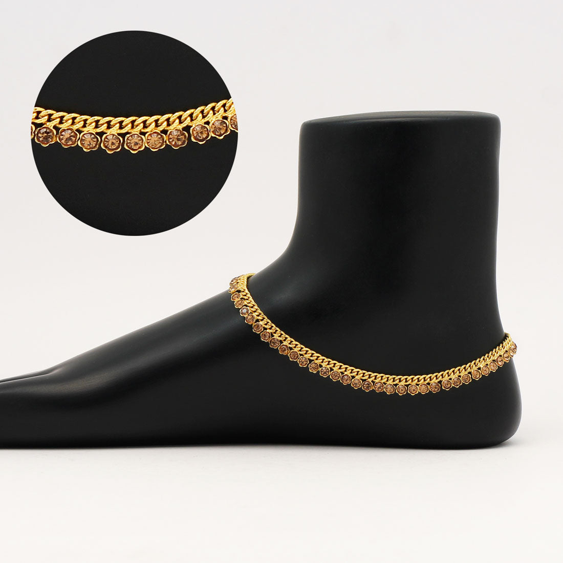 gold color rhinestone anklets (ank1009gld)