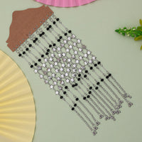 Thumbnail for black & silver color 6 pair of anklets (ank102cmb)