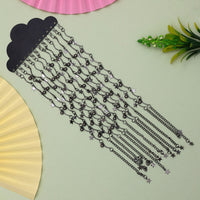 Thumbnail for black & silver color 6 pair of anklets (ank105cmb)