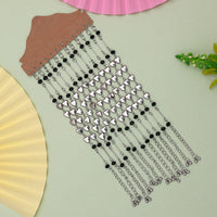 Thumbnail for black & silver color 6 pair of anklets (ank106cmb)
