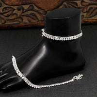 Thumbnail for silver color rhinestone anklets (ank679slv)