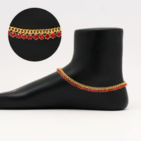 Thumbnail for red color rhinestone anklets (ank919red)