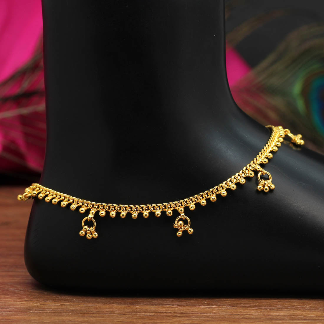 gold color anklets (ank963gld)